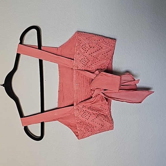 Intimately Free Girly Cutwork Romantic people eyelet square neck crop top medium - Picture 3 of 5